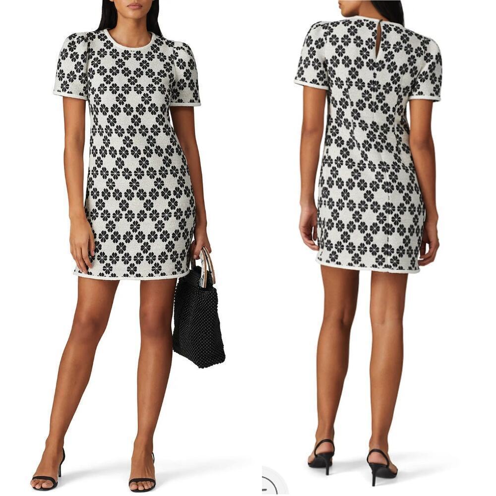 kate spade new york Printed Spade Dress Black and White- Size 4